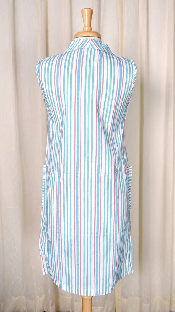 NWOT Vintage 1960s Blue Striped Dress