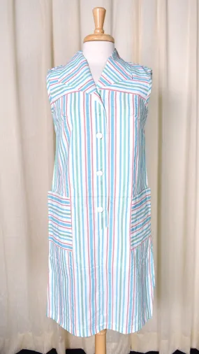 NWOT Vintage 1960s Blue Striped Dress
