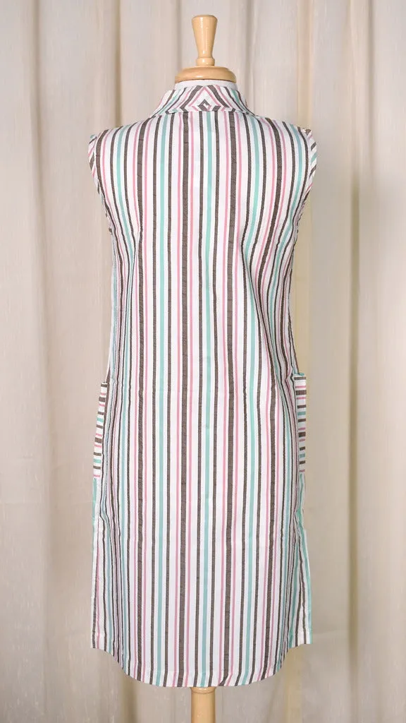 NWOT Vintage 1960s Brown Striped Dress