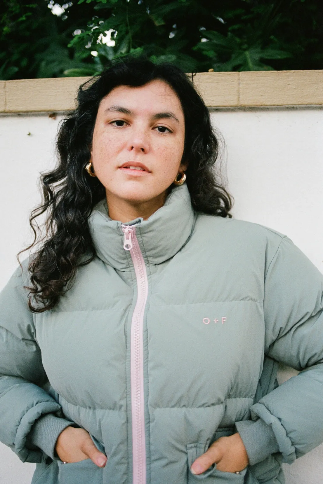 O&F Sage Green Puffer Jacket