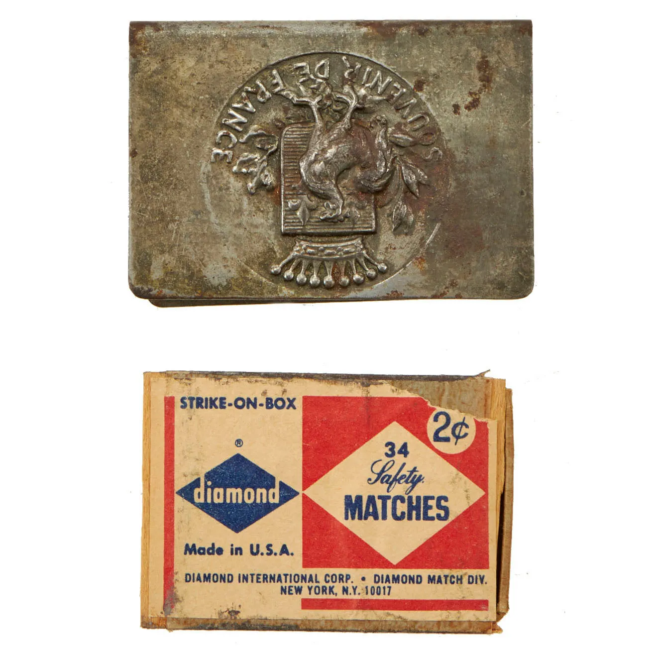 Original WWI Trench Art Match Safe Collection - German French U.S.
