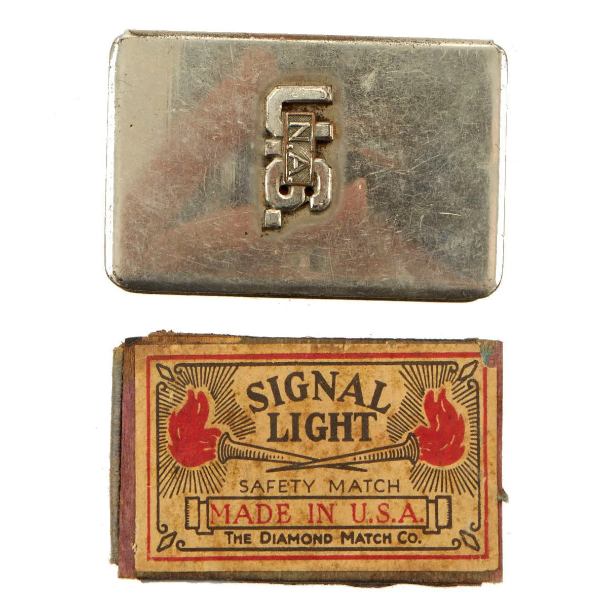 Original WWI Trench Art Match Safe Collection - German French U.S.