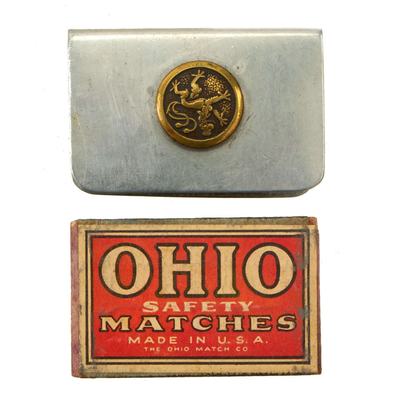 Original WWI Trench Art Match Safe Collection - German French U.S.