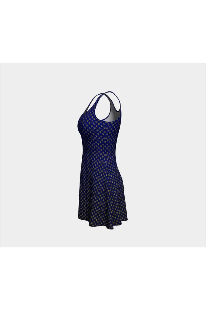 Planet Symbols Flare Dress