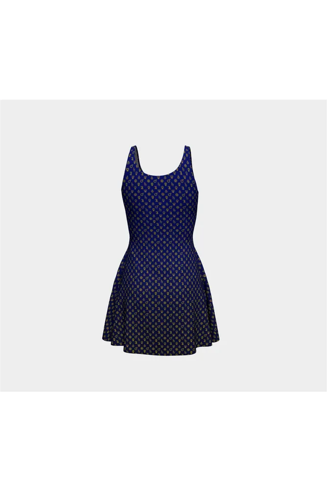 Planet Symbols Flare Dress