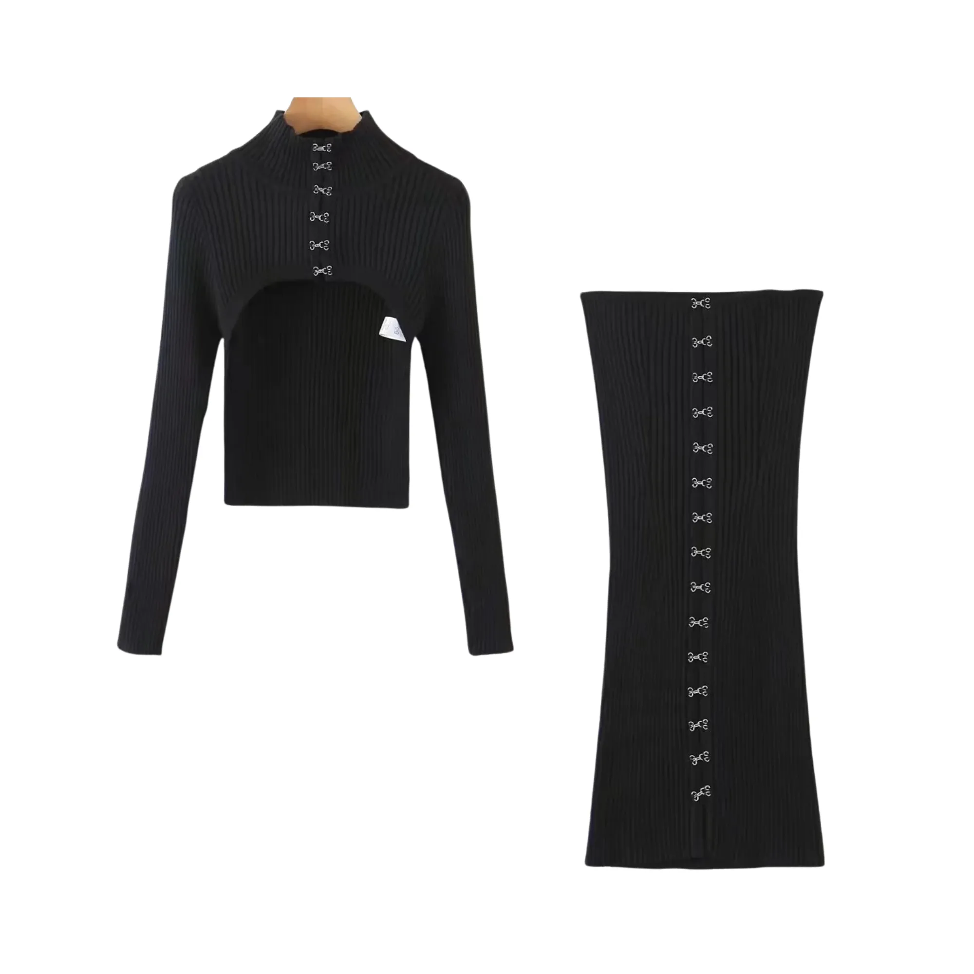 Pre Order:  Hook Closure Cardigan Mini Dress Set