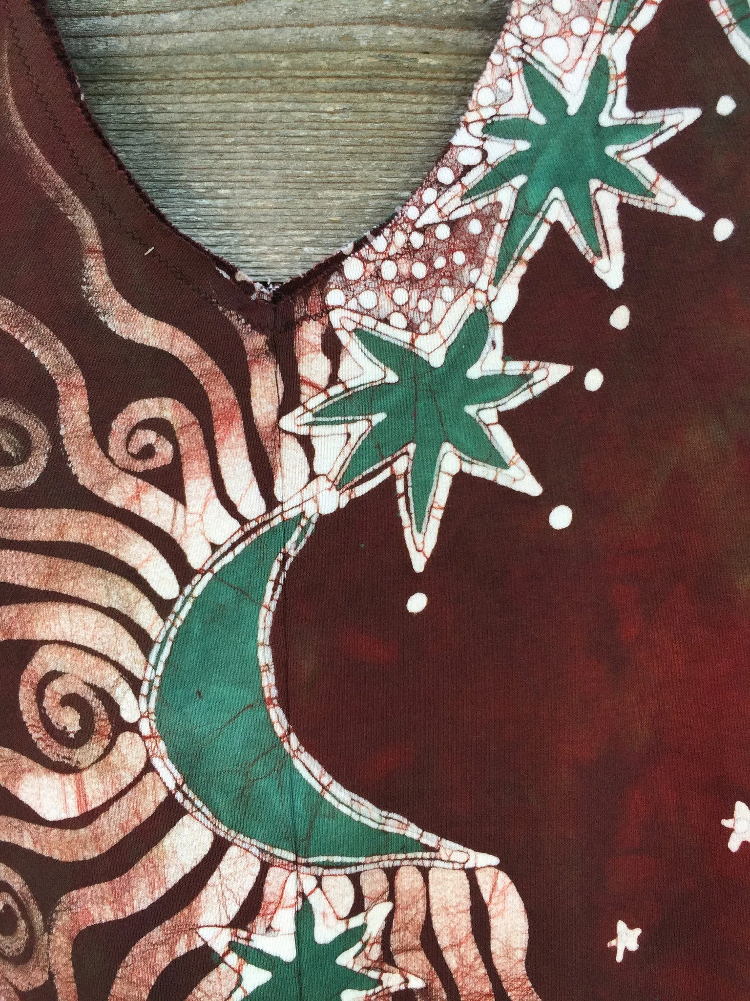 Red Earth Star Organic Cotton Batik Dress