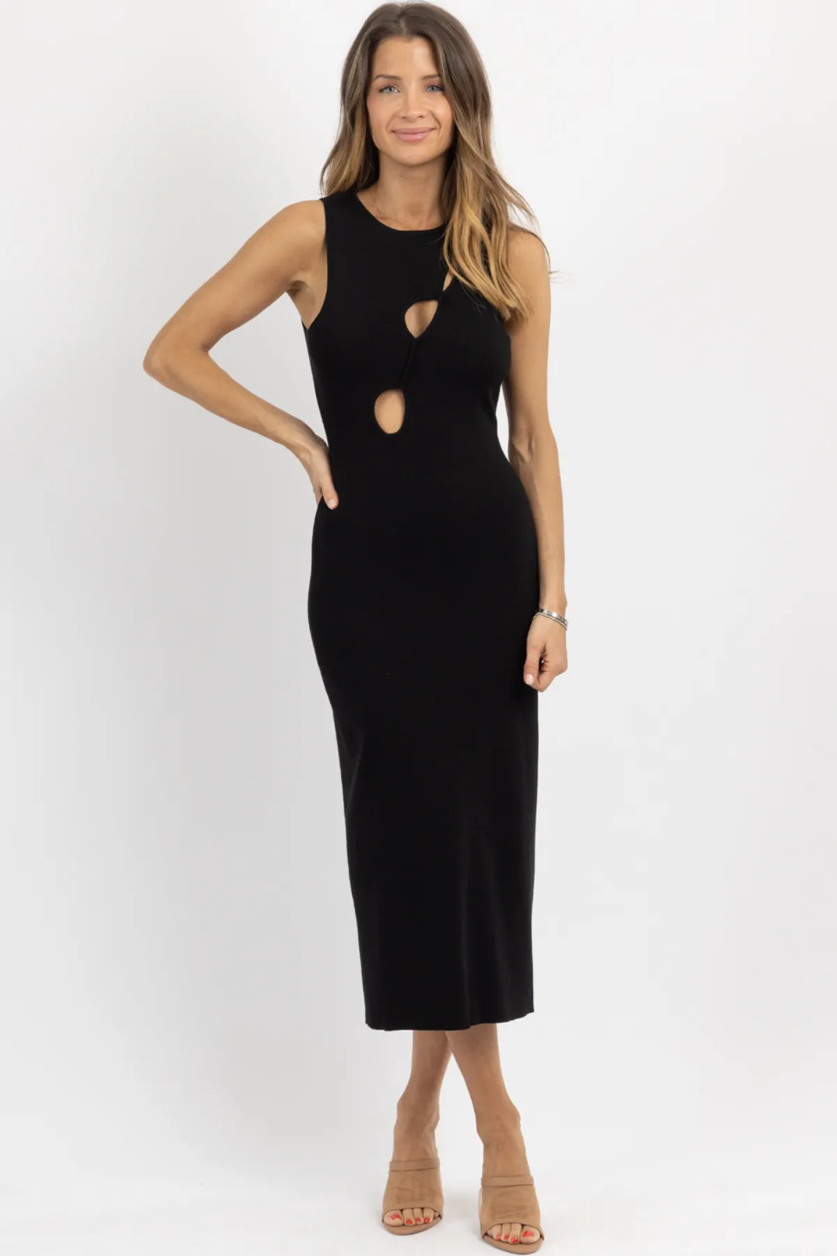SASHA CUTOUT MIDI DRESS