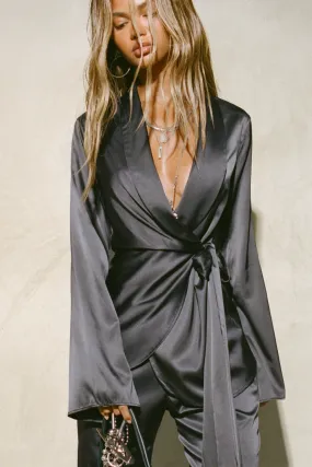 Silk Wrap Blazer