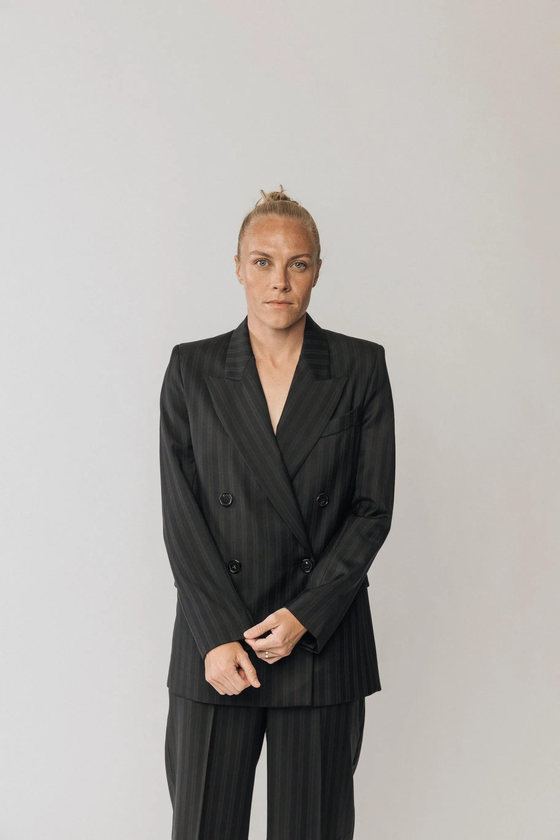 The Matildas Pinstripe Double Breasted Blazer