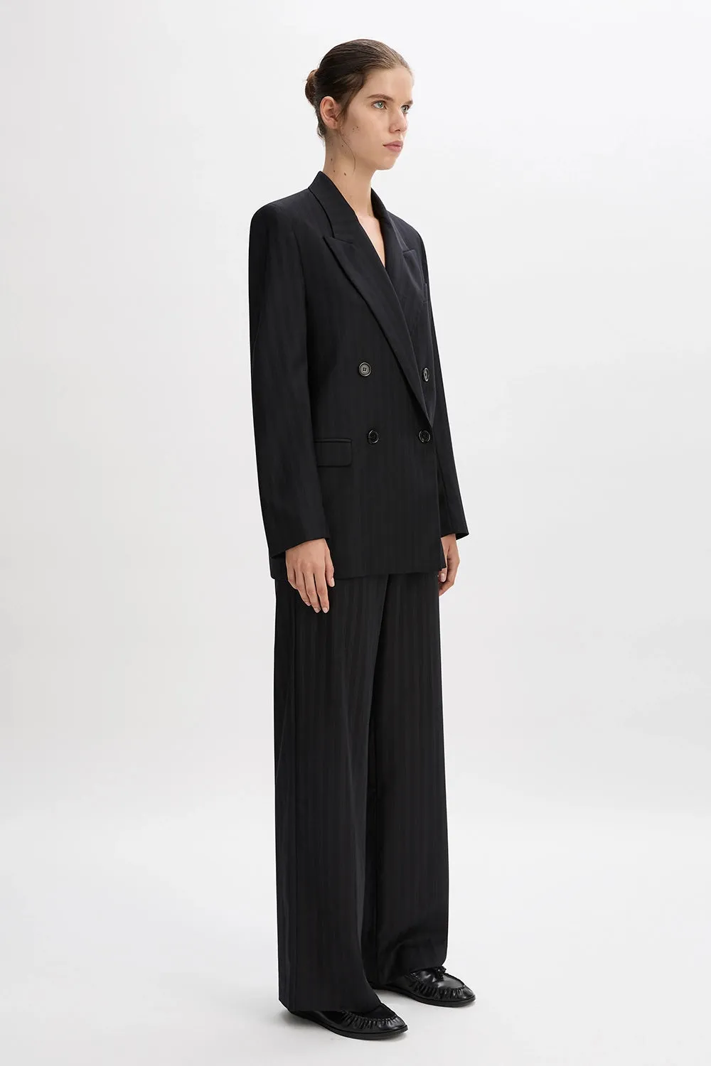 The Matildas Pinstripe Double Breasted Blazer