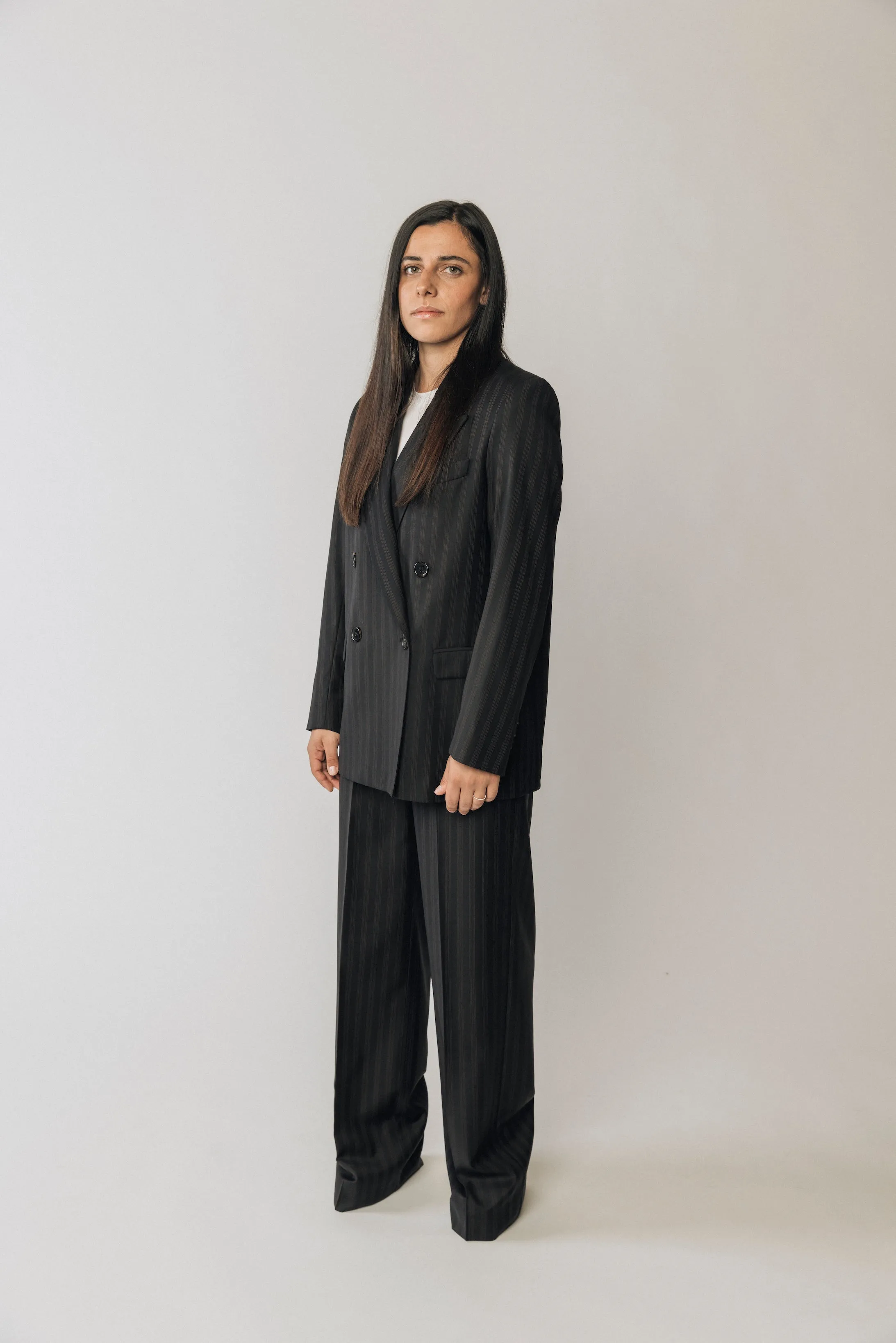 The Matildas Pinstripe Double Breasted Blazer