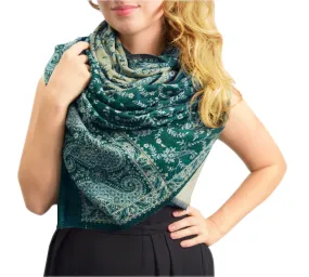 Thick 4 Ply Blanket Scarf Reversible Paisley Pashmina Thick Scarf Wrap Shawl Cream/Pink