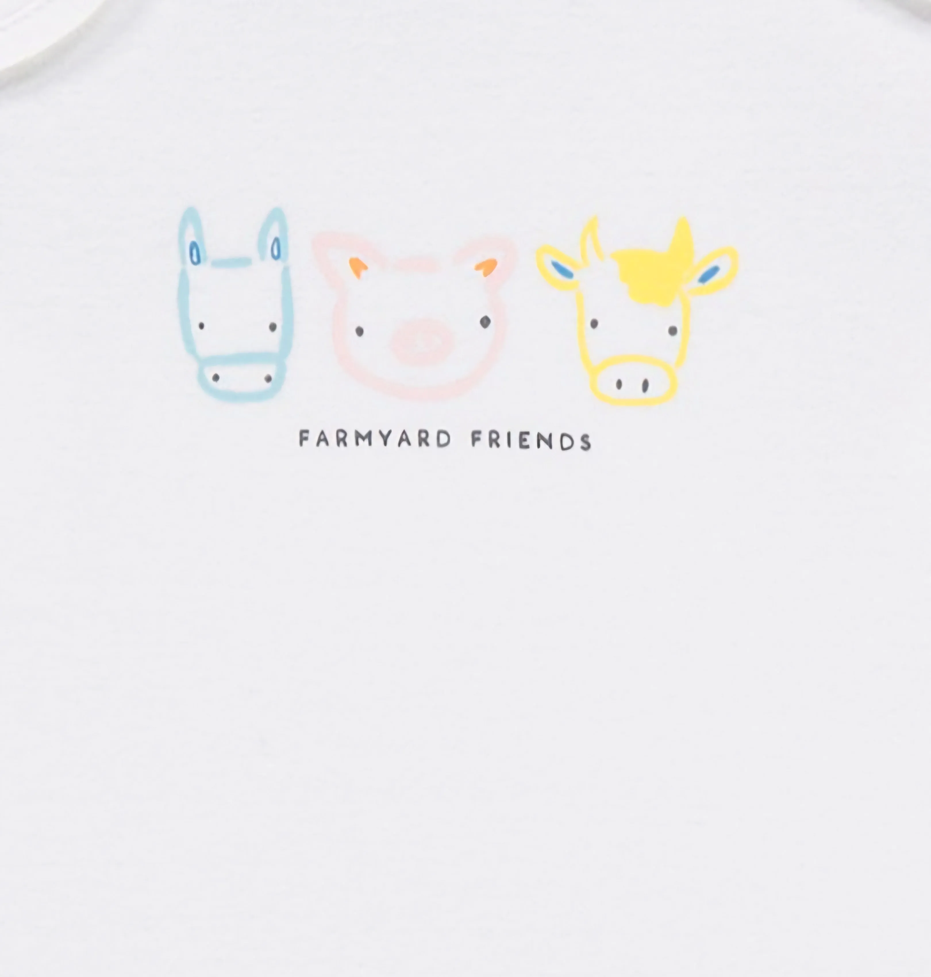 White Farmyard 5 Pack Sleepsuits