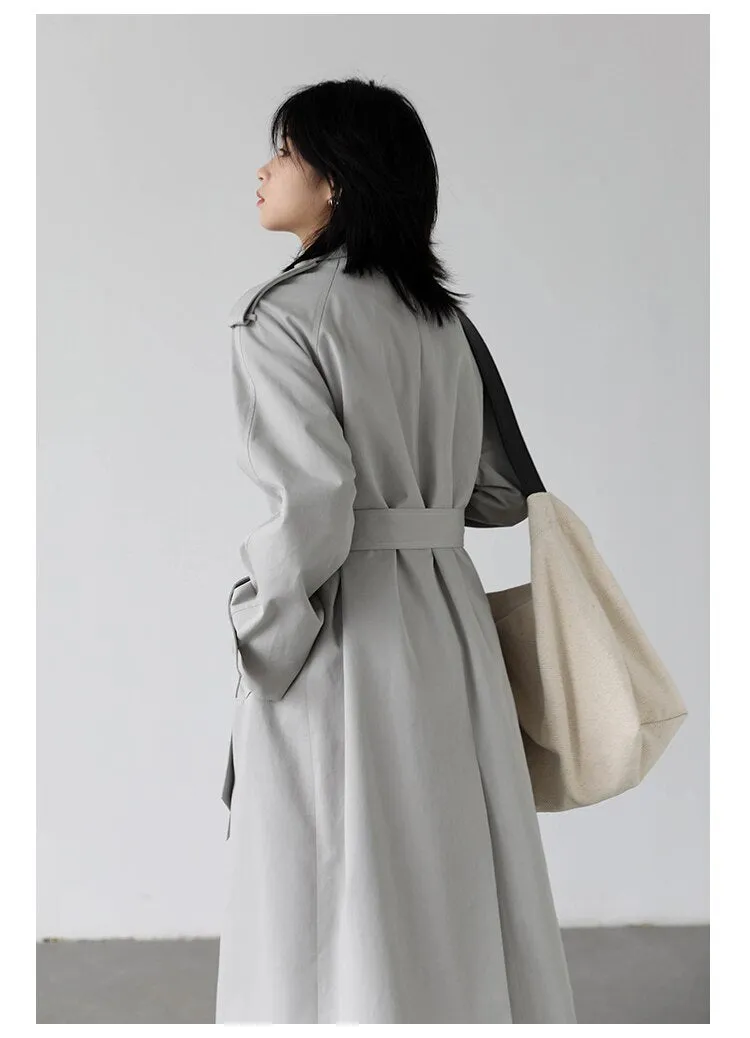 Wjczt Women's Trench Coats Solid Loose Single Breasted Blet Woman Coat Windbreaker Female Overcoat Tops Sping Autumn 2022