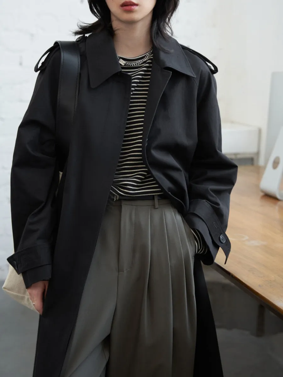 Wjczt Women's Trench Coats Solid Loose Single Breasted Blet Woman Coat Windbreaker Female Overcoat Tops Sping Autumn 2022