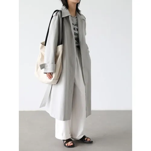 Wjczt Women's Trench Coats Solid Loose Single Breasted Blet Woman Coat Windbreaker Female Overcoat Tops Sping Autumn 2022