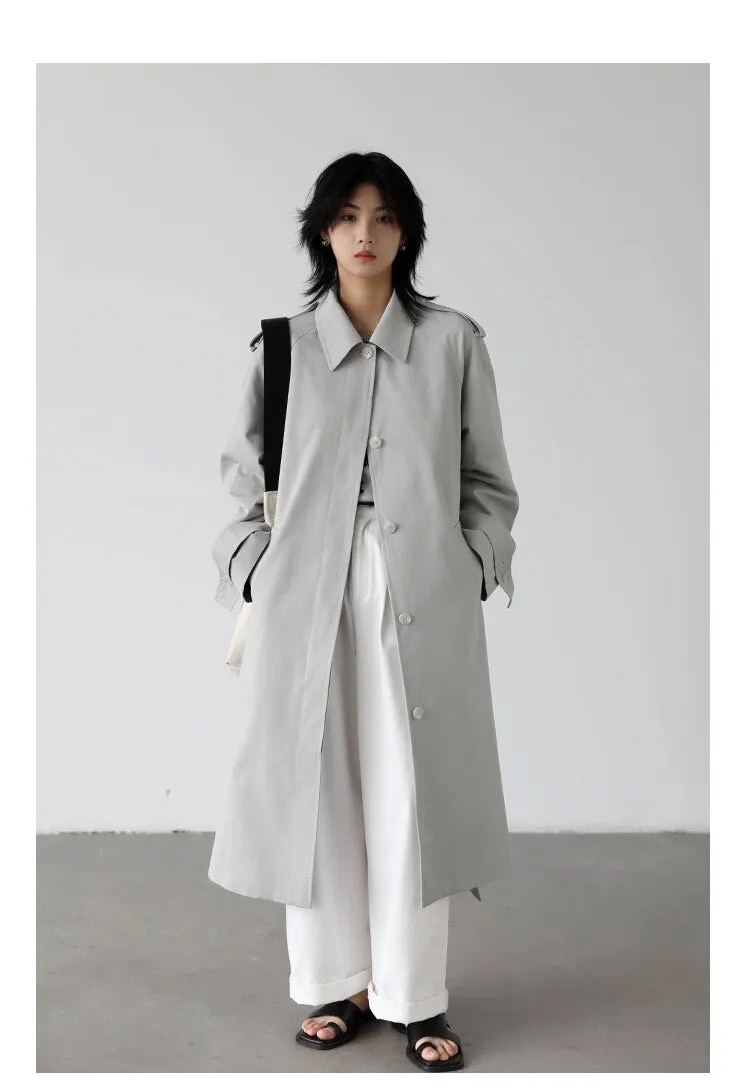 Wjczt Women's Trench Coats Solid Loose Single Breasted Blet Woman Coat Windbreaker Female Overcoat Tops Sping Autumn 2022