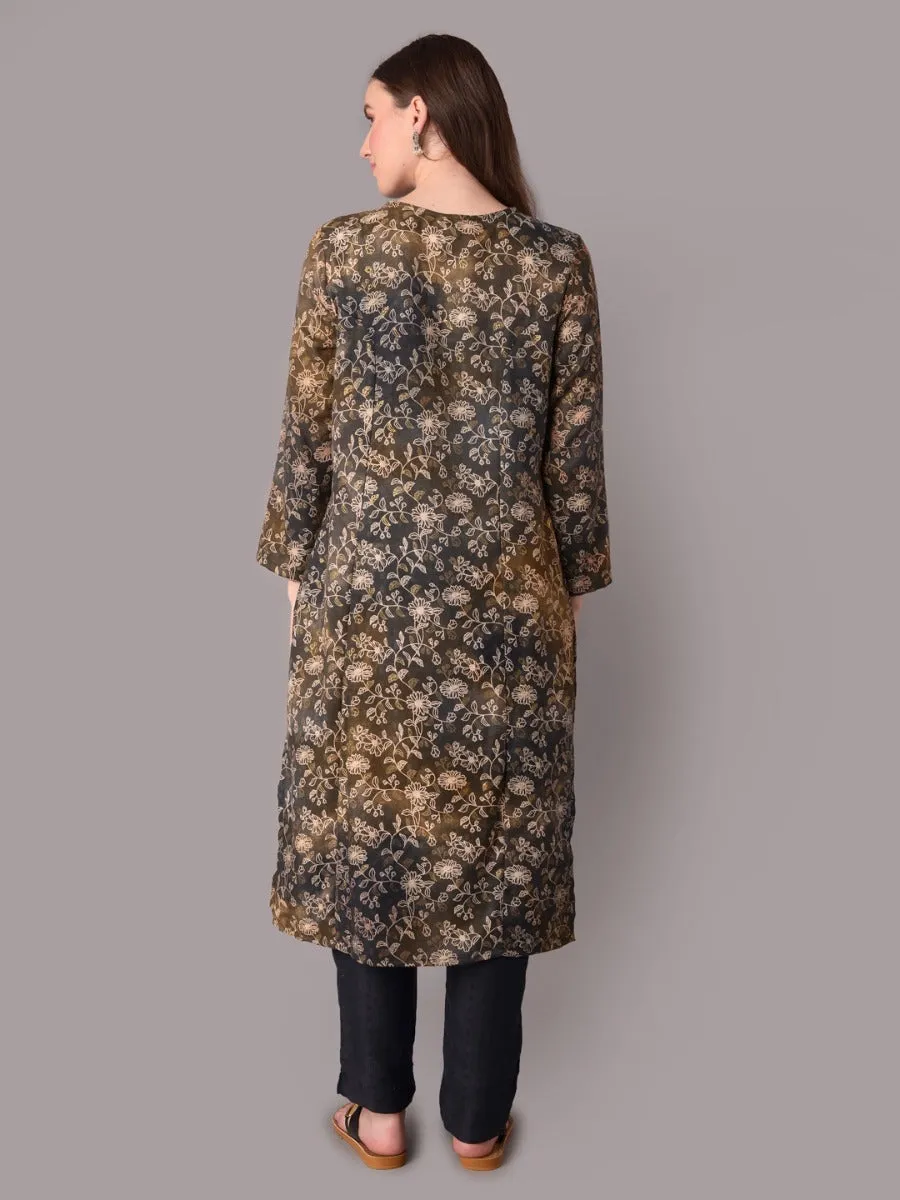 Women Grey Pashmina Kurta Trouser With Shawl